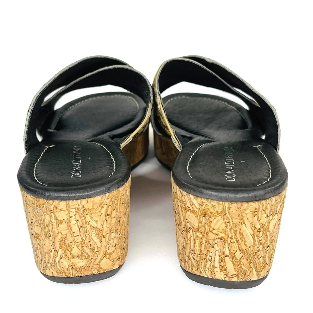 Donald J Pliner Animal Print Seva Cross Cork Sandal Wedge Size 8 - Picture 4 of 7